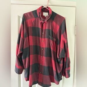 AE oversized plaid button up